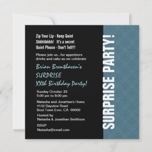 SURPRISE Year Birthday Modern Dusty Blue V01H Invitation