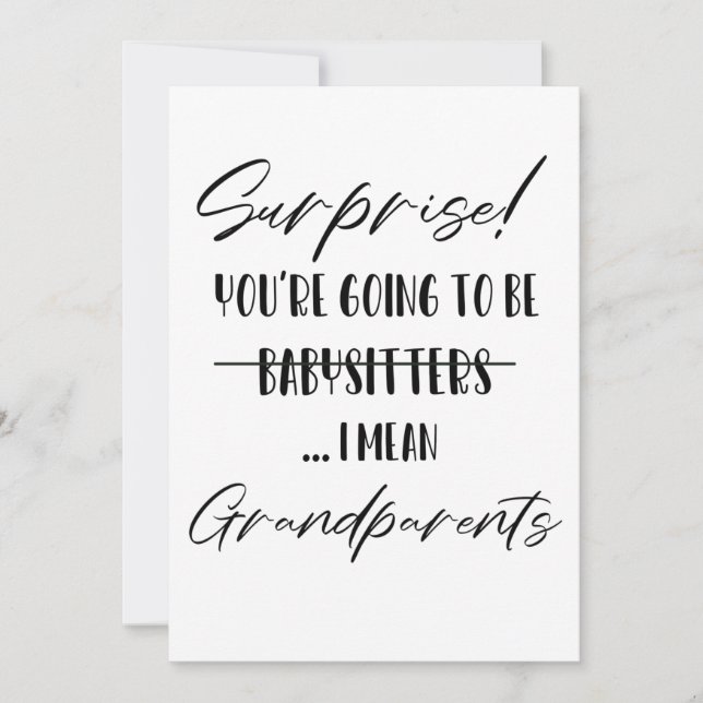 Surprise You’re Going to Be Grandparents  Thank You Card (Front)