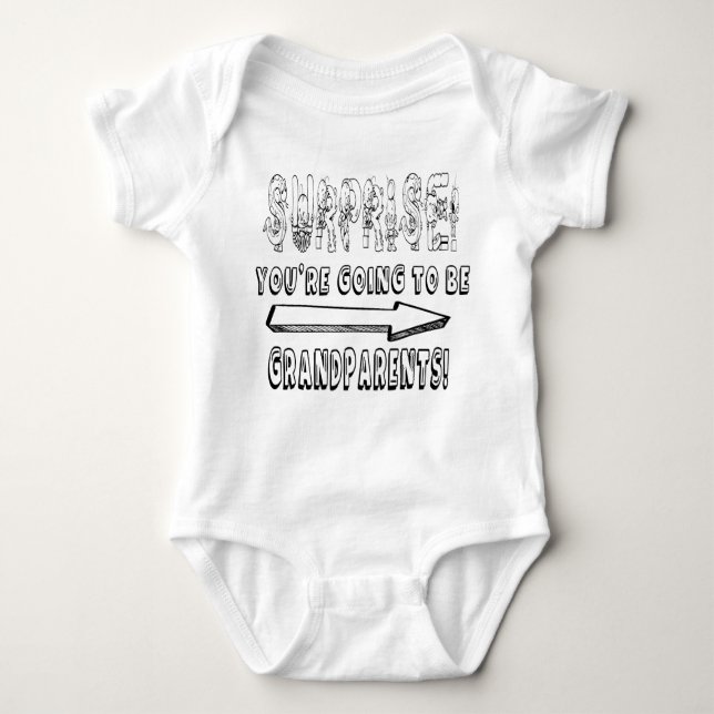 SURPRISE YOU'RE GONNA  GRANDPARENTS PREGNANCY  BABY BODYSUIT (Front)