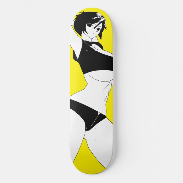 Surprised Anime Girl Skateboard Deck (Front)