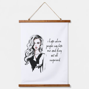 Surprised Bite me Hanging Tapestry
