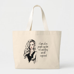Surprised Bite me Large Tote Bag