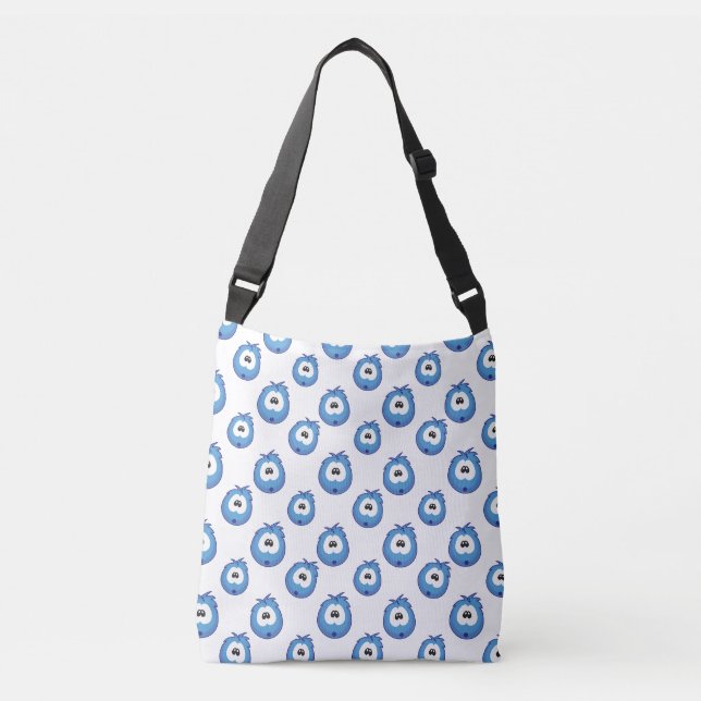 Surprised Blue Sneezie Patterned Crossbody Bag (Front)