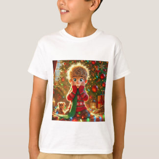 Surprised Boy Christmas Magic – Kids Festive T-Shi T-Shirt