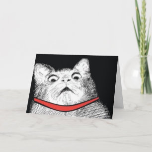 Surprised Cat Gasp Meme - Greeting Card
