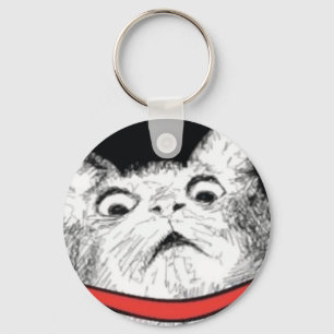 Surprised Cat Gasp Meme - Keychain