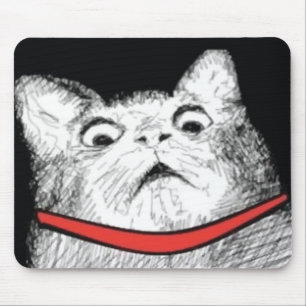 Surprised Cat Gasp Meme - Mousepad