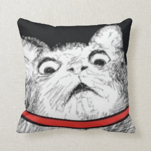 Surprised Cat Gasp Meme - Pillow