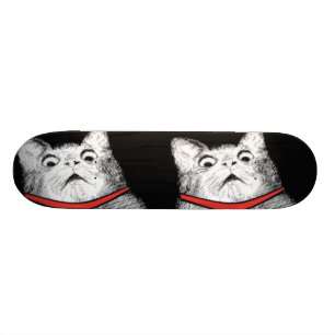 Surprised Cat Gasp Meme - Skateboard