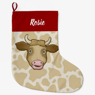 Surprised Cow Christmas Stocking