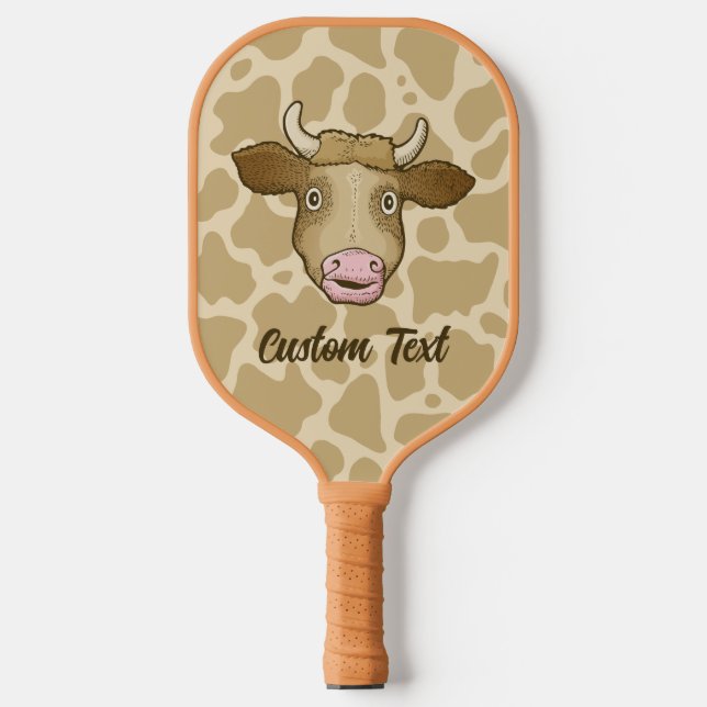 Surprised Cow Pickleball Paddle (Front)
