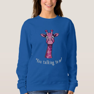Surprised Cute Pink Giraffe Sweatshirt