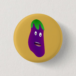 Surprised Eggplant by Kenneth Yoncich 3 Cm Round Badge