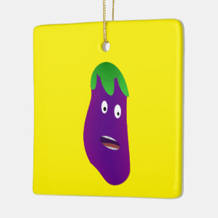 Surprised Eggplant by Kenneth Yoncich Ceramic Ornament