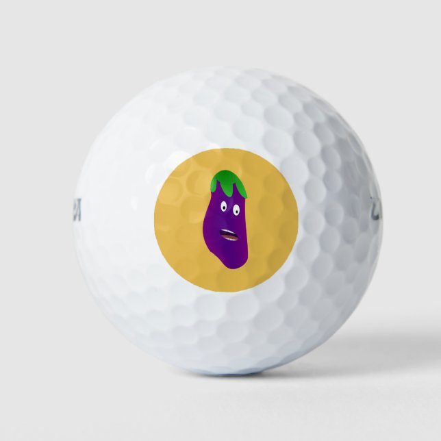 Surprised Eggplant by Kenneth Yoncich Golf Balls (Front)