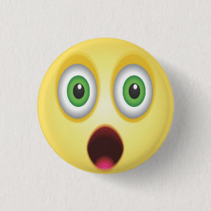 Surprised Emoji Face 3 Cm Round Badge