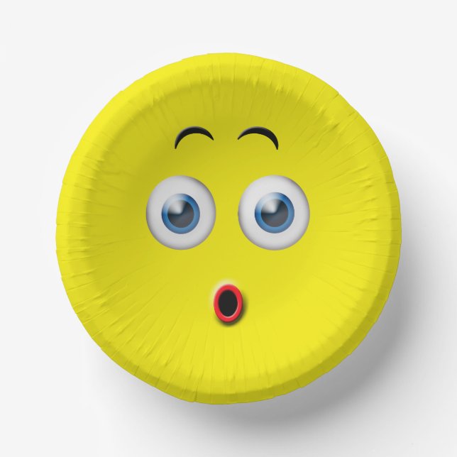 Surprised Emoji Paper Plate (Front)