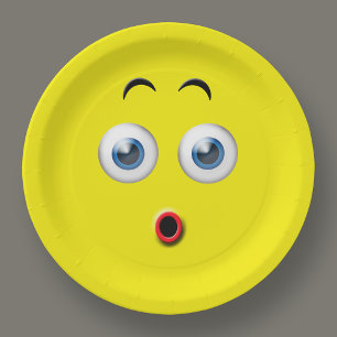 Surprised Emoji Paper Plate