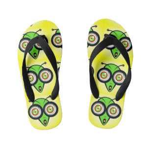 Surprised Extraterrestrial Funny Face Kid's Thongs