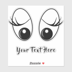 Surprised Eyes Funny Sticker with Custom Text