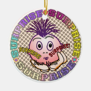 Surprised Face  Ceramic Ornament