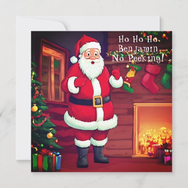 Surprised Father Christmas | Letter From Santa  Holiday Card (Front)