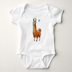 Surprised Llama Baby Bodysuit