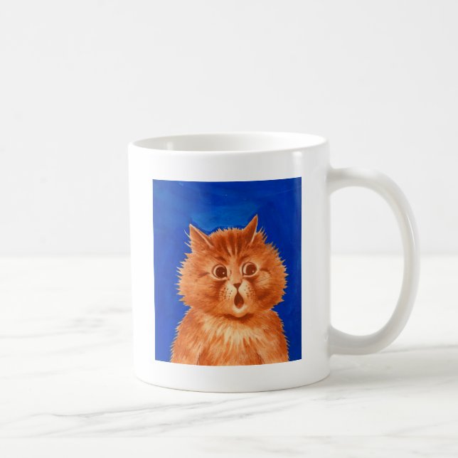 Surprised Orange Cat by Louis Wain Coffee Mug (Right)
