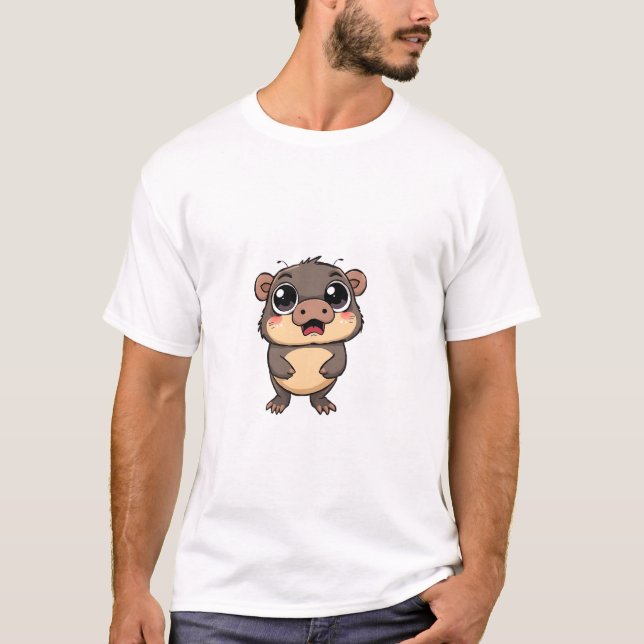 Surprised Platypus Face with Bubble T-Shirt (Front)