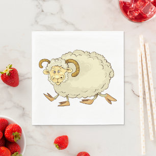 Surprised Ram Sheep Napkin