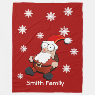 Surprised Santa Custom Fleece Blanket