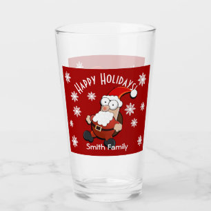 Surprised Santa Custom Glass