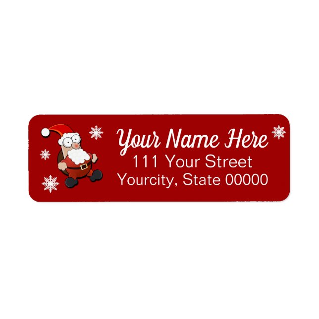 Surprised Santa Custom Return Address Label (Front)