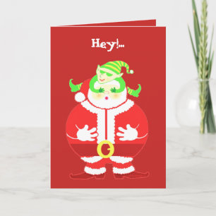 Surprised Santa greeting card