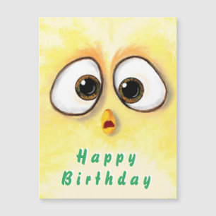 Surprised Yellow Chicken Funny Birthday Card