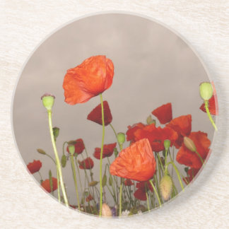 Surrea Red Poppies Coaster