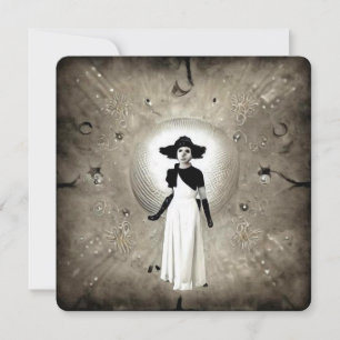 Surreal Abstract Art Deco Painted Lady Thank You Card