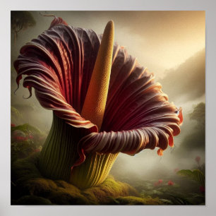 Surreal Abstract Fusion of Titan Arum and Jungle  Poster