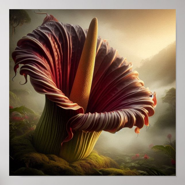 Surreal Abstract Fusion of Titan Arum and Jungle  Poster (Front)