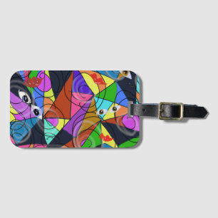 Surreal Abstract Geometric Patterns with Eyes  Luggage Tag