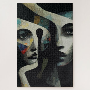 Surreal Abstract Intertwined Faces Jigsaw Puzzle