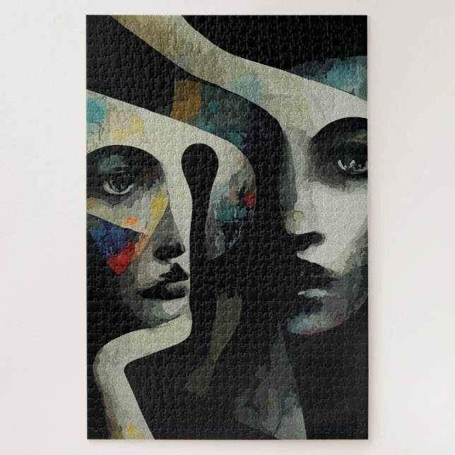 Surreal Abstract Intertwined Faces Jigsaw Puzzle (Vertical)
