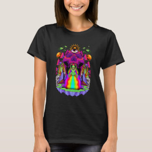 Surreal Acid Pixie Alien UFO Mushroom Galaxy Rave  T-Shirt
