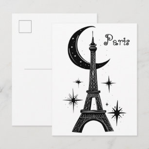 Surreal aesthetic Paris symbol. Postcard