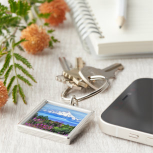 Surreal Alaskan Wilderness painting Key Ring