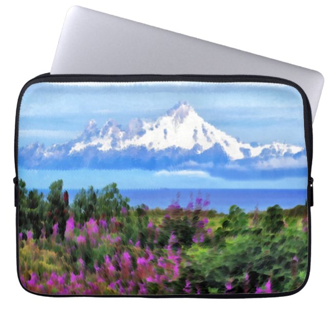 Surreal Alaskan Wilderness painting Laptop Sleeve (Front)