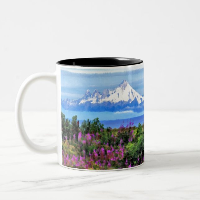 Surreal Alaskan Wilderness Two-Tone Coffee Mug (Left)