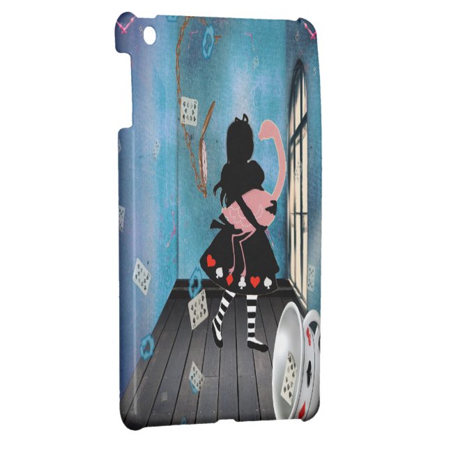 Surreal Alice & Pink Flamingo iPad Mini Case (Back Right)