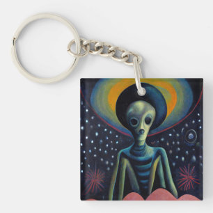 Surreal Alien Galaxy Art Keychain