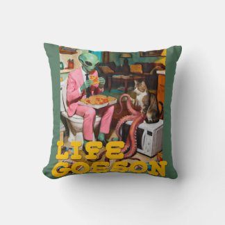 Surreal Alien Pizza Moment Cushion